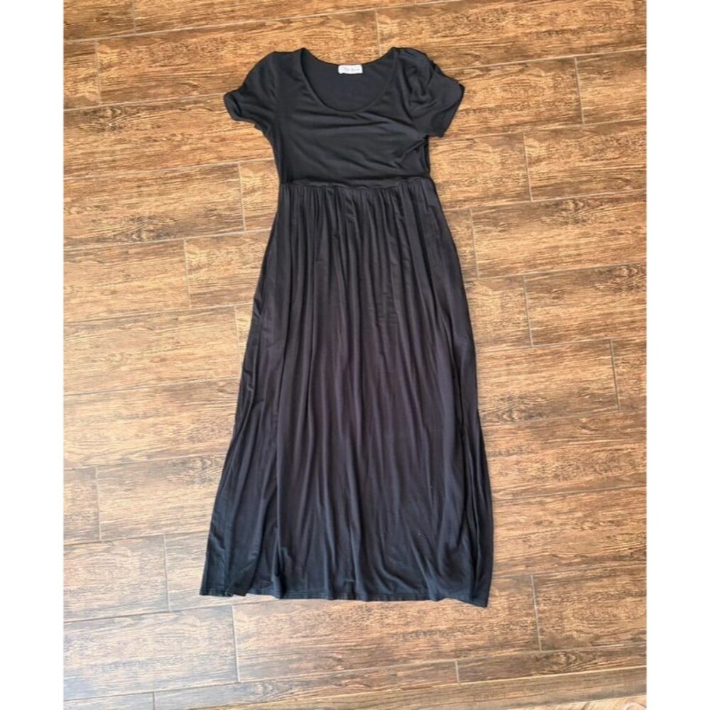Kali Reve Black Empire Waist Maxi Dress